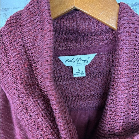Lucky Brand Maroon Drape Wrap Lightweight Cardigan - Picture 5 of 6